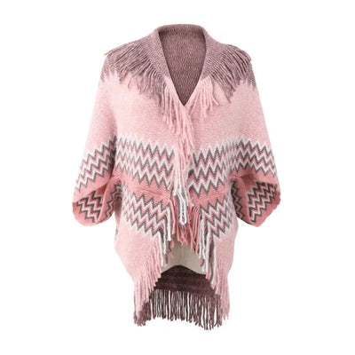 Tricot poncho femme