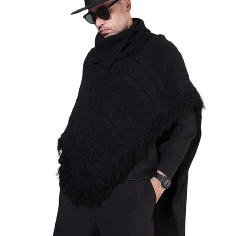 Tricot poncho homme